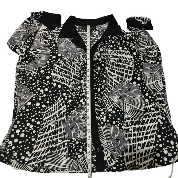 Venezia Button Up Blouse Size 18/20 Mixed Patterns Polka Dot - Picture 11 of 12